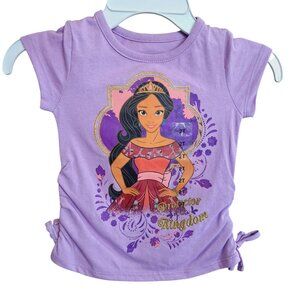 Disney Kids Elena Of Avalor Purple With Ruching & Gold Accents T-Shirt Size 2T